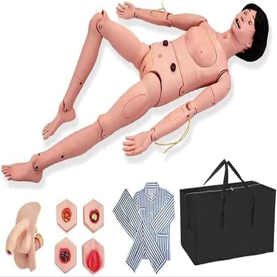 AMITVA Multi-Functional Human Anatomical Model Male and Female PVC Patient Nursing Manikin Can Do 24 Basic Nursing Operationss for Students Training Skills