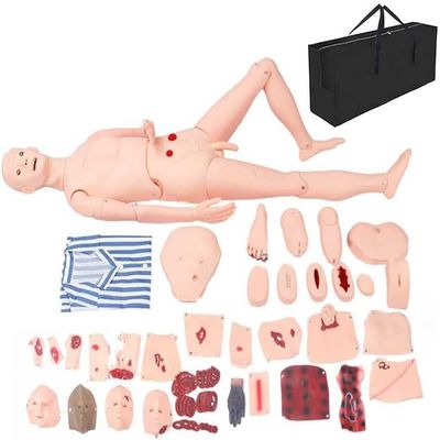 AMITVA PVC Patient Care Manikin, Full Function War Trauma Care Skills Mannequin Teaching Model Patient Care Full Body for Nursing Medical Training