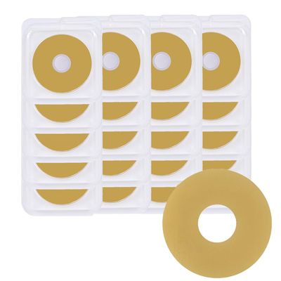 20Pcs Ostomy Barrier Rings, 4mm Thicknes Moldable Ostomy Rings, Hydrocolloid Skin Extender Rings for Colostomy Bags,Sting-Free Ostomy Supplies