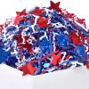American Patriotic Red Blue Crinkle Cut Paper 1LB w/Star Confetti, Tissue Raffia Paper Filler Shred Strands for Gift Basket Boxes Craft Bedding, for President Election Independence Veterans Day view 1