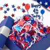American Patriotic Red Blue Crinkle Cut Paper 1LB w/Star Confetti, Tissue Raffia Paper Filler Shred Strands for Gift Basket Boxes Craft Bedding, for President Election Independence Veterans Day view 2