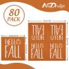 AnyDesign 80 Pack Hello Fall Pumpkin Paper Napkin Orange Pumpkin Disposable Luncheon Napkins Autumn Decorative Dessert Dinner Hand Napkin for Thanksgiving Buffet Party Supplies, 6.5 x 6.5 Inch, A1558 view 2