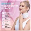 Castor Oil Pack for Thyroid - Reusable Organic Castor Oil Neck Wrap for Thyroid, Less Mess, Anti Oil Leak, Comfort Fit, Oil Not Included (White) view 2