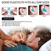 24 Pcs Silicone Ear Plugs for Sleeping, Soft Silicone Earplugs for Sleep, Noise Cancelling Reduction Earplugs for Swimming, Travel, Snoring, Concerts, Airplane, Motorcycle, Musicians, Blue/Clear view 3