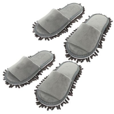 2 Pairs Slippers Foot Mop Shoes Floor Cleaning Shoes Cleaning Slipper Mopping House Accessories for Home Foot Cleaners Chenille Men and Women The Lazy Universal