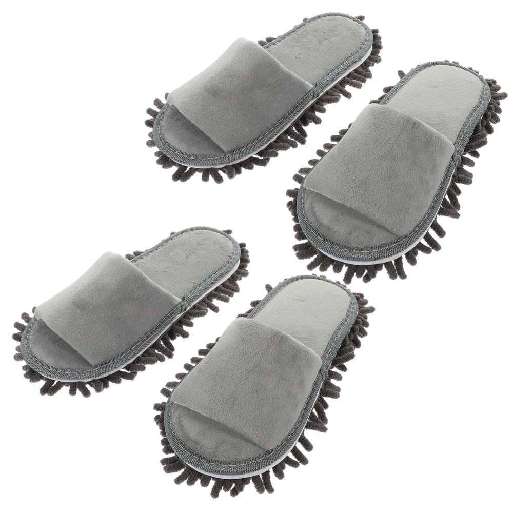 2 Pairs Slippers Foot Mop Shoes Floor Cleaning Shoes Cleaning Slipper Mopping House Accessories for Home Foot Cleaners Chenille Men and Women The Lazy Universal