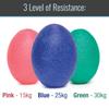 DMI 3-Piece Stress Ball Set for Adult, Use to Relieve Stress & Anxiety, Improve Finger & Grip Strength, Pink, Green & Blue Colors view 2