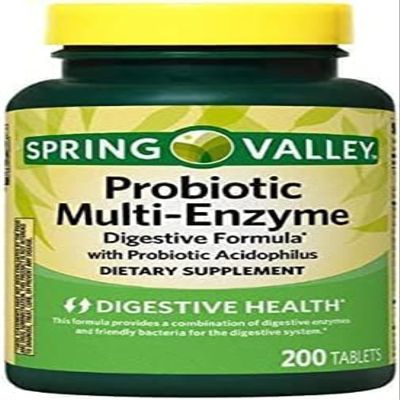 Spring Valley Probiotic Multi-Enzyme Digestive Formula Tablets, 200 Count