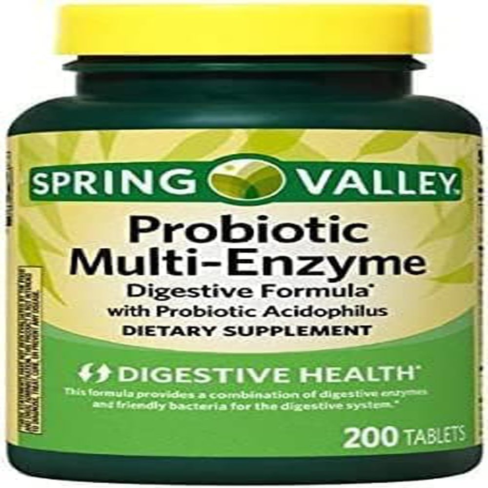 Spring Valley Probiotic Multi-Enzyme Digestive Formula Tablets, 200 Count