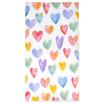 Gift Boutique 100 Valentine Colorful Heart Guest Disposable Paper Love Heart Dinner Napkin for Wedding Birthday Dinner Supplies