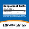 Nutricost Vitamin B12 (Methylcobalamin) 5000mcg, 120 Capsules - Vegetarian Caps, Non-GMO, Gluten Free B12 Supplement view 2