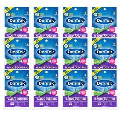 DenTek Easy Brush Fresh Mint Extra Tight Interdental Cleaners 16 Count (Pack of 12)