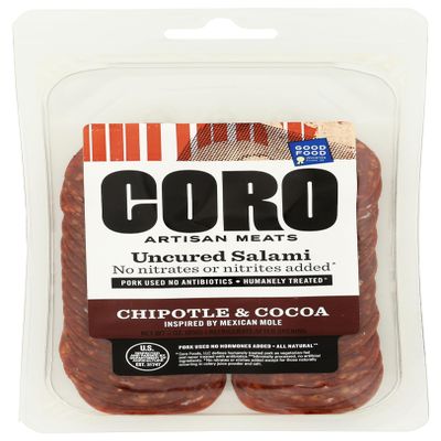 Coro, Salami Mole Sliced Uncured, 3 Ounce