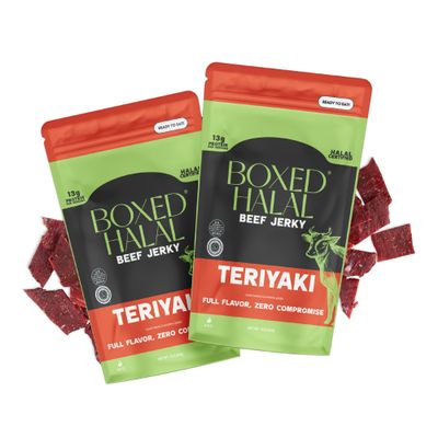 Halal Beef Jerky, 4 Flavors - Boxed Halal (Teriyaki) (2-Pack)
