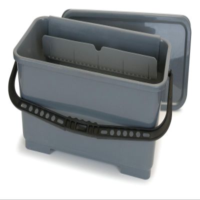 Carlisle FoodService Products Carlisle 363301923 Polypropylene Rectangular Squeegee Bucket, 6 Gallon Capacity, 20-1/2" Length x 10-1/2" Width x 11-1/4" Height, Gray(Pack of 3)