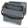 Carlisle FoodService Products Carlisle 363301923 Polypropylene Rectangular Squeegee Bucket, 6 Gallon Capacity, 20-1/2" Length x 10-1/2" Width x 11-1/4" Height, Gray(Pack of 3) view 1