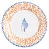 Caspari Shell Toile Dinner Plates in Coral & Blue - 16 Per Package view 1