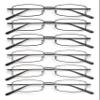 Autojouls 6-Pack Metal Reading Glasses Blue Light Blocking Spring Hinge Readers Lightweight Sturdy Comfortable, 3 Black 3 Gunmetal 2.0 x view 1