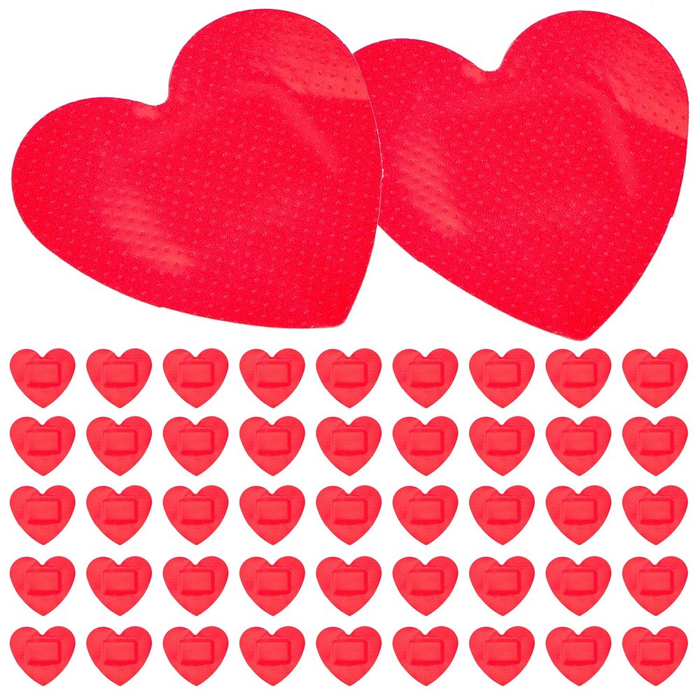50pcs Heart Shaped Bandages Heart-Shaped Bandages for Wounds Household Patches