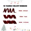 15 Yards Velvet Ribbon 1 Inch Single Face Red Velvet Ribbon Spool Prefect for Wedding, Ribbons for Gift Wrapping, Vintage Christmas Decor Tree Ornaments Wreath Hair Bows, Ribbons for Crafts view 2