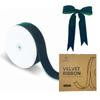 15 Yards Velvet Ribbon 1-1/2 Inch Single Face Green Velvet Ribbon Spool Prefect for Wedding, Ribbons for Gift Wrapping, Christmas Tree Ornaments Wreath Hair Bows, Ribbons for Crafts view 1