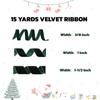 15 Yards Velvet Ribbon 1-1/2 Inch Single Face Green Velvet Ribbon Spool Prefect for Wedding, Ribbons for Gift Wrapping, Christmas Tree Ornaments Wreath Hair Bows, Ribbons for Crafts view 2
