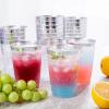 supernal 200pcs Silver Plastic Cups,12oz Clear Plastic Cups Tumblers,Silver Rimmed Cup,Elegant Party Cup,Premium Disposable Cup,Clear Party Cup,Wine Glasses for Party view 3