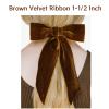 15 Yards Velvet Ribbon 1-1/2 Inch Single Face Brown Velvet Ribbon Spool Prefect for Wedding, Ribbons for Gift Wrapping, Christmas Tree Ornaments Wreath Hair Bows, Ribbons for Crafts view 3