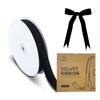 15 Yards Velvet Ribbon 1 Inch Single Face Black Velvet Ribbon Spool Prefect for Wedding, Ribbons for Gift Wrapping, Vintage Christmas Decor Tree Ornaments Wreath Hair Bows, Ribbons for Crafts view 1