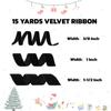 15 Yards Velvet Ribbon 1 Inch Single Face Black Velvet Ribbon Spool Prefect for Wedding, Ribbons for Gift Wrapping, Vintage Christmas Decor Tree Ornaments Wreath Hair Bows, Ribbons for Crafts view 2