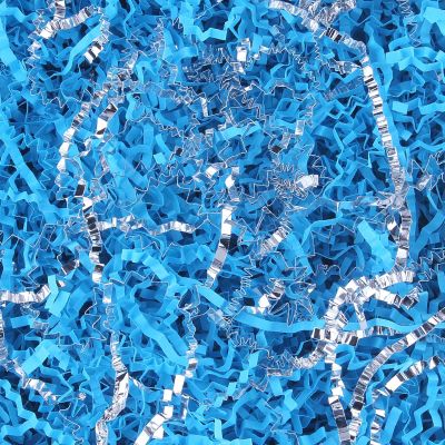 Crinkle Cut Paper Shred Filler 8 oz (1/2 lb) Gift Wrapping & Gift Basket Filler for Christmas, Halloween & Wedding Decorations,Easter Basket Grass Filler ,Crafting Activities,Many Color Options (Lake