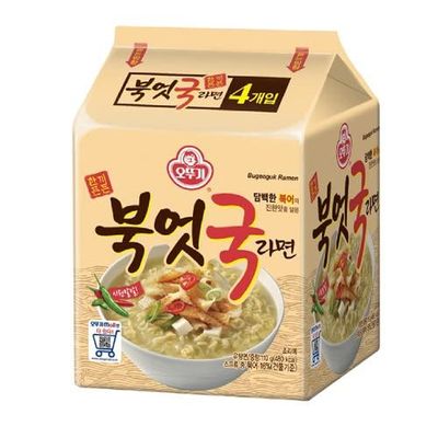 Korean Famous Traditional Hangover Unique Tasty Dried Pollack Ramen Easy to Cook Not Spicy Nutritious Instant Noodles Food (110g x 4 Pack)