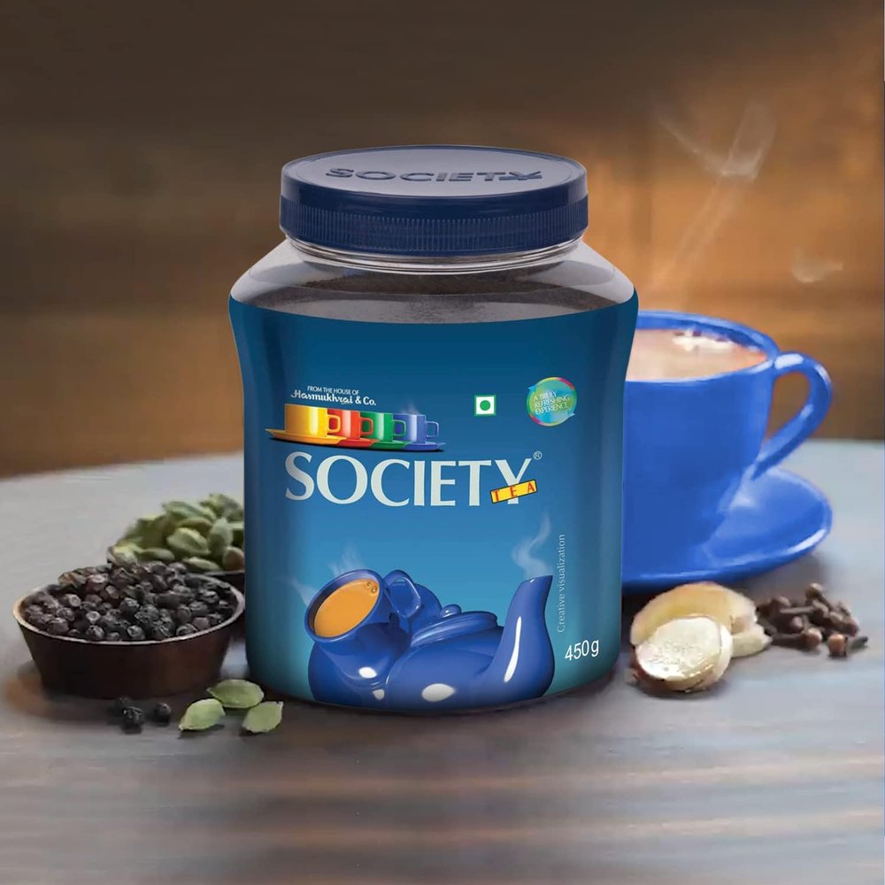 Society Pure Assam CTC Leaf Tea 16 Oz, Organic Indian Black Tea, 100% Pure Assam Tea, Rich Assam Granules Chai-Tea with Natural Ingredients, Boost immunity, Traditional Indian Tea - 225 Cups, 450 Grams