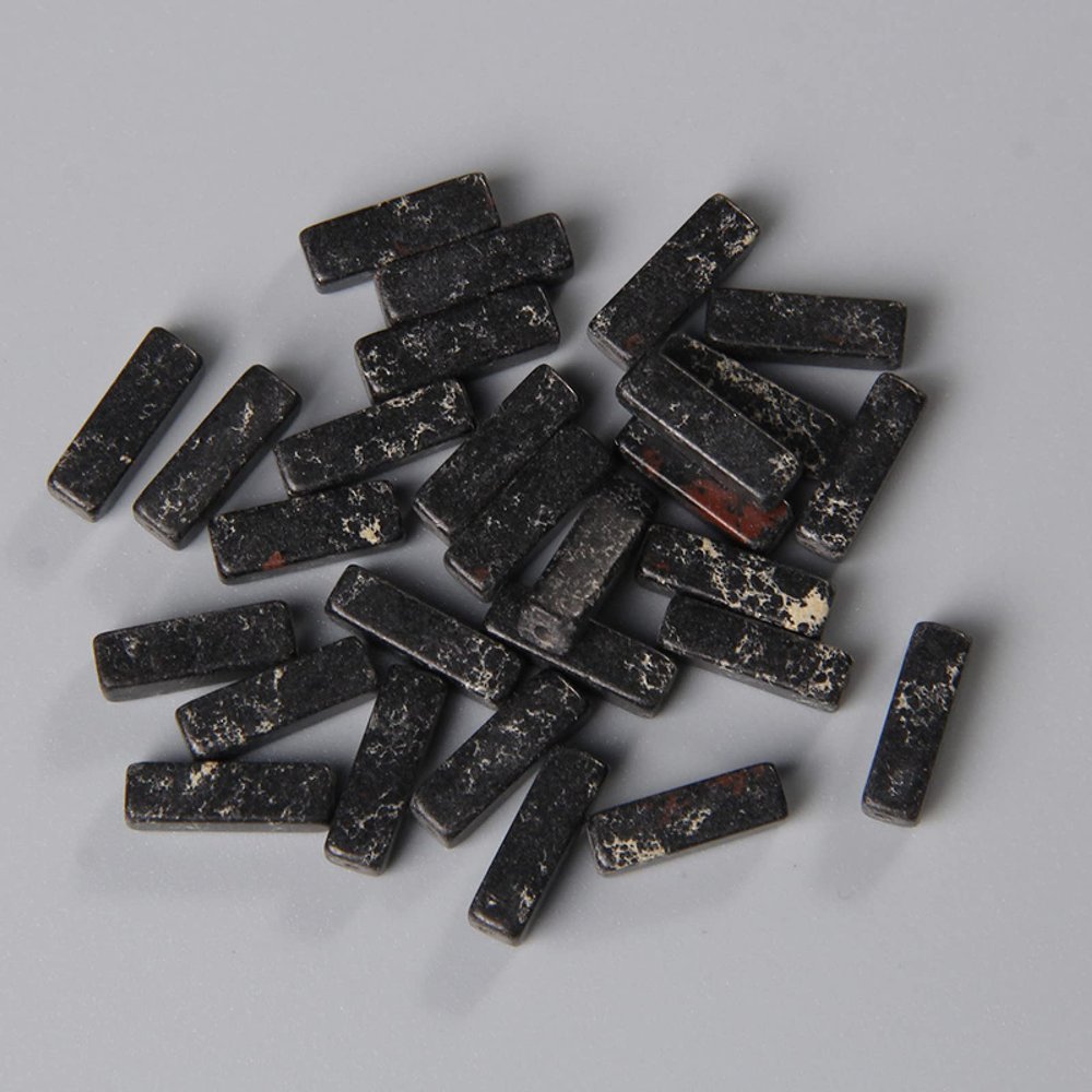 10Pcs/Lot Natural Rectangle Stone Beads Opal Quartzs Crystals Tube Bead Loose Spacer Gems Bead for DIY Necklace Bracelet 4x13mm,Black Swan,4x13mm About 5 Pcs
