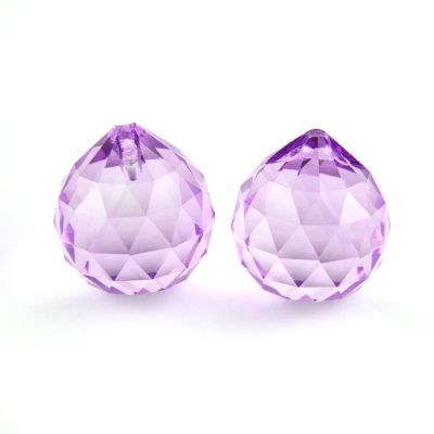 10pcs Chandelier Crystal Faceted Ball Prism Feng Shui Ball Glass Lamp Parts,Lilac,15mm 10pcs