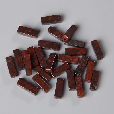 10Pcs/Lot Natural Rectangle Stone Beads Opal Quartzs Crystals Tube Bead Loose Spacer Gems Bead for DIY Necklace Bracelet 4x13mm,Blood Stone,4x13mm About 5 Pcs