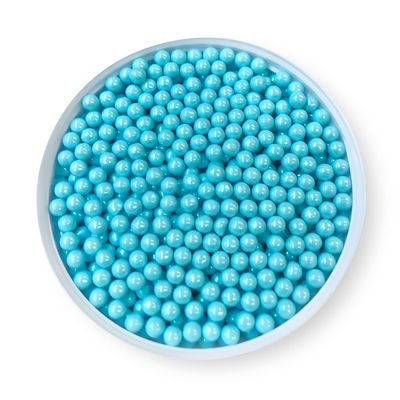 SugarMeLicious Pearls Sprinkles, Delicious Edible Pearl Sprinkles For Decorating Cakes, Cupcakes, Cookies, Ice Cream And Desserts, Vibrant Colors, Food-Safe & Resealable Pouch, (8mm, 4 oz, Shimmer Blue)