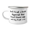 Don't Trust a Dental Hygienist That Doesn't Drink. 12oz Camper Mug, Dental hygienist Present From Boss, New For Colleagues, Oral health, Dental care, Teeth cleaning, Toothbrush, Floss view 1