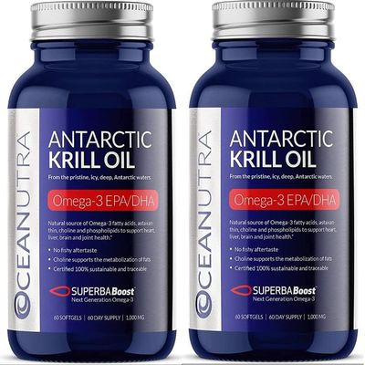 100% Pure Krill Oil 1000MG 120-Day Supply Double Strength 56% Phospholipids Astaxanthin Sustainable Antarctic SuperbaBoost Omega 3 EPA DHA Heart Brain Skin Care, Third-Party Tested, No Fish Oil