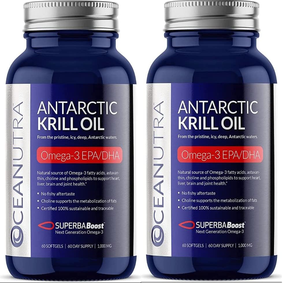 100% Pure Krill Oil 1000MG 120-Day Supply Double Strength 56% Phospholipids Astaxanthin Sustainable Antarctic SuperbaBoost Omega 3 EPA DHA Heart Brain Skin Care, Third-Party Tested, No Fish Oil