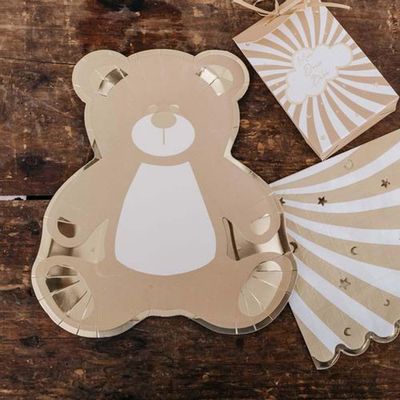 Artifetes 8 CARDBOARD PLATES SOFT BABY BEDDING 23 X 21.5 CM