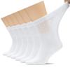 Hugh Ugoli Men's Cotton Diabetic Ankle Socks, Wide, Loose and Stretchy, Seamless Toe & Non Binding Top, Semi Cushion, 6 Pairs, White, Shoe Size: 8-11 view 1