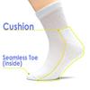 Hugh Ugoli Men's Cotton Diabetic Ankle Socks, Wide, Loose and Stretchy, Seamless Toe & Non Binding Top, Semi Cushion, 6 Pairs, White, Shoe Size: 8-11 view 3