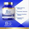 Carlyle B12 Vitamin 3000 mcg | 180 Tablets | Vegetarian Supplement | Non-GMO & Gluten Free view 3