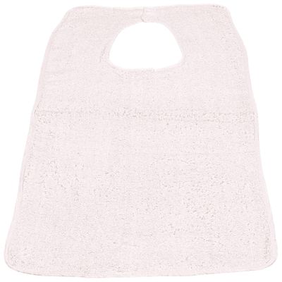 12 Pack Adult Bibs Washable Reusable Terrycloth Clothing Protectors - White