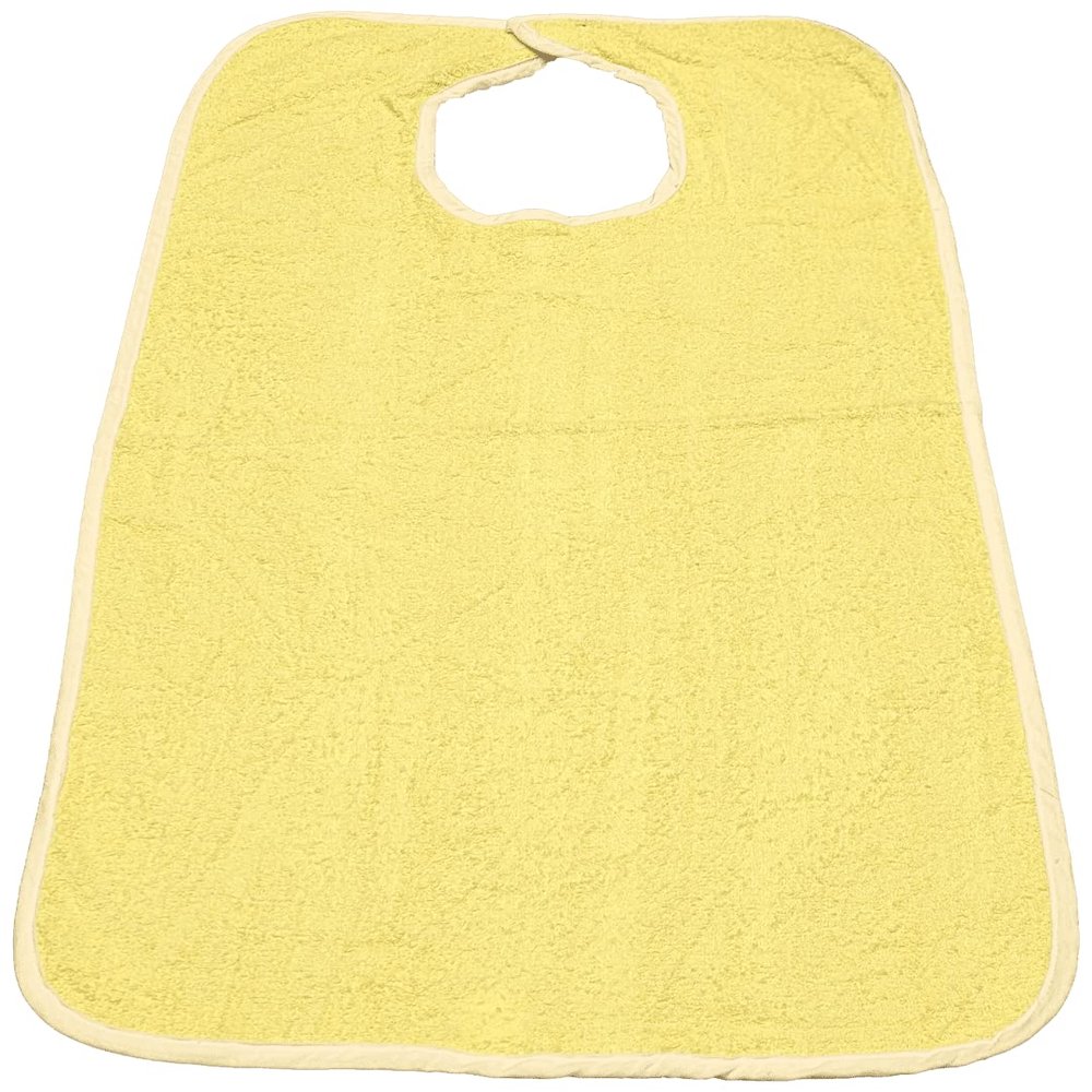 24 Pack Adult Bibs Washable Reusable Terrycloth Clothing Protectors - Yellow