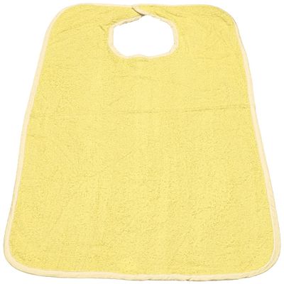 12 Pack Adult Bibs Washable Reusable Terrycloth Clothing Protectors - Yellow