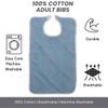 12 Pack Adult Bibs Washable Reusable Terrycloth Clothing Protectors - Blue view 4