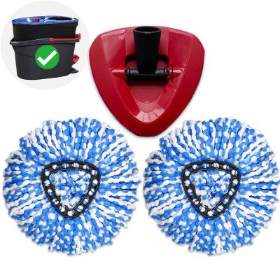 3-PackCedar Mop Head, Perfect Fit for O Cedar Rinse Clean Mop Replace Head, 2 Ultra-Absorbent Microfiber Mop Refills with 1 Base for Floor & Wall Cleaning