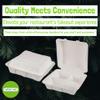 NATUREZWAY PRO (200 PACK 8" x 8" x 3.2" Hinged Bamboo To-Go Containers (3 Compartments) - Premium Quality - Compostable - Biodegradable - Tree-Free Eco-Friendly Takeout Boxes view 3